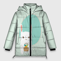 Куртка зимняя женская Пасхальная зайка, цвет: 3D-черный