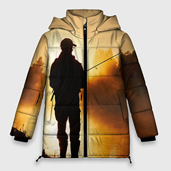 Куртка зимняя женская Вечерний рыбак, цвет: 3D-черный