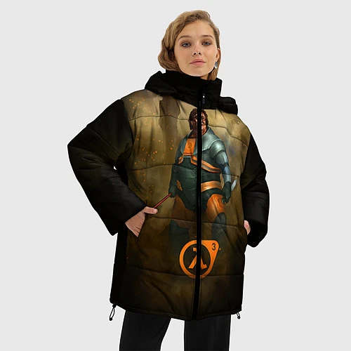 Женская зимняя куртка HL3: Gabe Newell / 3D-Красный – фото 3
