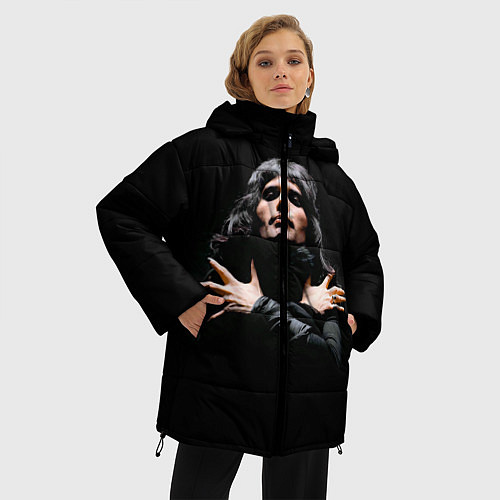 Женская зимняя куртка Фредди Меркьюри / 3D-Красный – фото 3