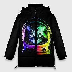 Куртка зимняя женская Кот космонавт, цвет: 3D-светло-серый