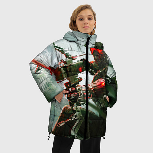 Женская зимняя куртка Сrysis / 3D-Красный – фото 3