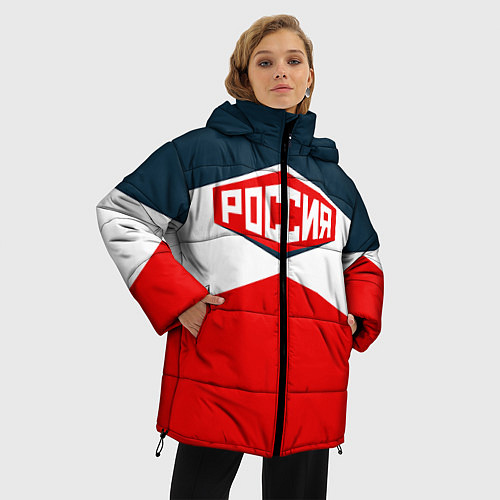 Женская зимняя куртка Россия СССР / 3D-Красный – фото 3