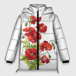 Куртка зимняя женская Вышивка 22, цвет: 3D-черный