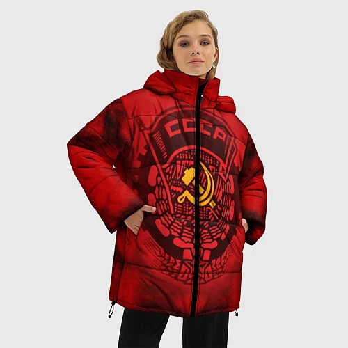 Женская зимняя куртка СССР / 3D-Красный – фото 3