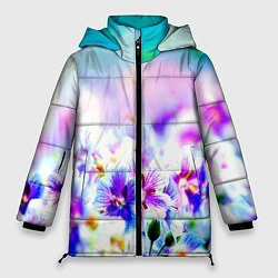 Куртка зимняя женская Цветочное поле, цвет: 3D-светло-серый