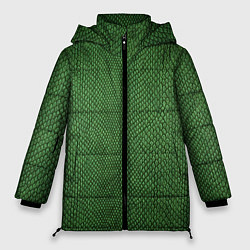 Куртка зимняя женская Змеиная зеленая кожа, цвет: 3D-черный