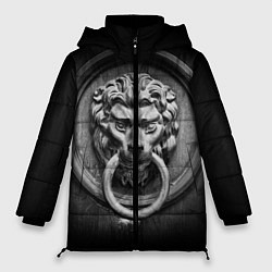 Куртка зимняя женская Скульптура льва, цвет: 3D-черный