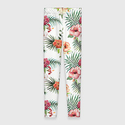 Леггинсы женские Цветы и бабочки 1, цвет: 3D-принт