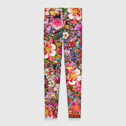 Леггинсы женские Разные цветы, цвет: 3D-принт