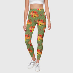 Леггинсы женские Овощи: Тыквы паттерн, цвет: 3D-принт — фото 2