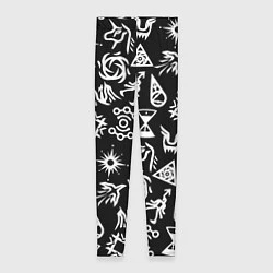 Леггинсы женские EXO BAND SYMBOL PATTERN WHITE K-POP, цвет: 3D-принт