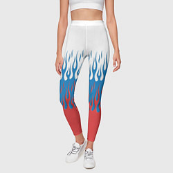 Леггинсы женские Флаг России пламя, цвет: 3D-принт — фото 2