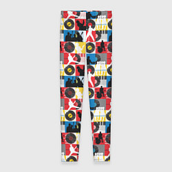 Леггинсы женские Рок-н-ролл, винил, запись музыки, цвет: 3D-принт