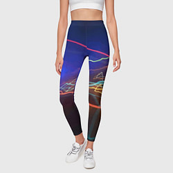 Леггинсы женские Neon vanguard pattern Lightning Fashion 2023, цвет: 3D-принт — фото 2