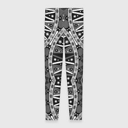 Леггинсы женские Черно-белый этнический орнамент, цвет: 3D-принт