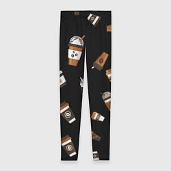 Леггинсы женские Кофейные стаканы, цвет: 3D-принт