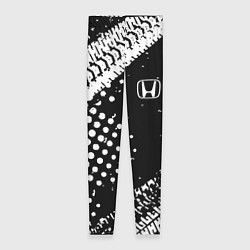 Леггинсы женские Honda - белые следы шин, цвет: 3D-принт