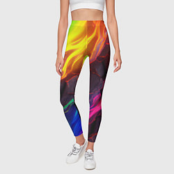 Леггинсы женские Neon rainbow lava, цвет: 3D-принт — фото 2