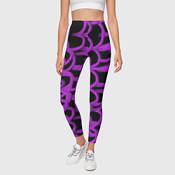 Леггинсы женские Нити из фиолетовой краски, цвет: 3D-принт — фото 2