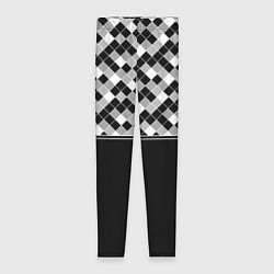 Леггинсы женские Черно-белый геометрический узор, цвет: 3D-принт