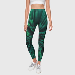Леггинсы женские Объёмные острые зелёные фигуры, цвет: 3D-принт — фото 2