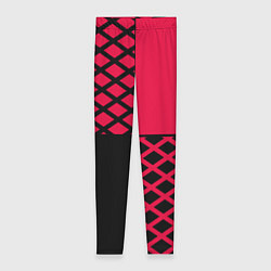 Леггинсы женские Черно-красный геометрический узор, цвет: 3D-принт