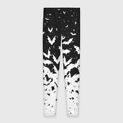 Леггинсы женские Black and white bat pattern, цвет: 3D-принт