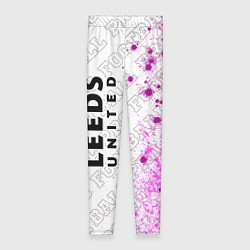 Леггинсы женские Leeds United pro football: по-вертикали, цвет: 3D-принт