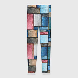 Леггинсы женские Джинсовые лоскуты - пэчворк, цвет: 3D-принт