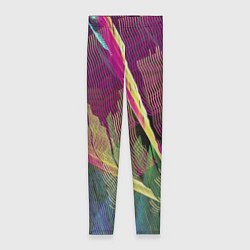 Леггинсы женские Неоновые волнообразные линии, цвет: 3D-принт