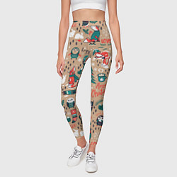 Леггинсы женские New Year Merry Christmas, цвет: 3D-принт — фото 2