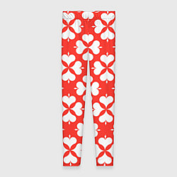 Леггинсы женские Четырехлистный клевер красный, цвет: 3D-принт