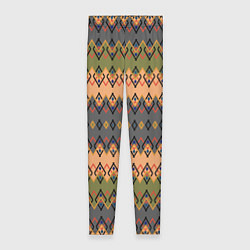 Женские легинсы Желто-оливковый полосатый орнамент
