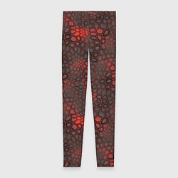 Леггинсы женские Красно-черная объемная броня, цвет: 3D-принт