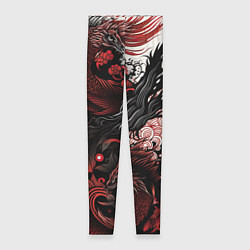 Леггинсы женские Красный Irezumi узор, цвет: 3D-принт