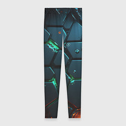 Женские легинсы Плиты с зеленым неоновым светом