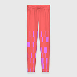 Леггинсы женские Паттерн со штрихами розовый, цвет: 3D-принт