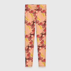 Леггинсы женские Абстрактный винтажный растительный орнамент, цвет: 3D-принт