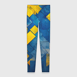 Леггинсы женские Синяя и жёлтая геометрия, цвет: 3D-принт