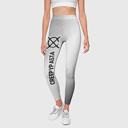 Леггинсы женские CreepyPasta glitch на светлом фоне: по-вертикали, цвет: 3D-принт — фото 2