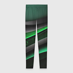 Леггинсы женские Black green line, цвет: 3D-принт