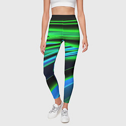 Леггинсы женские Green geometry abstract, цвет: 3D-принт — фото 2