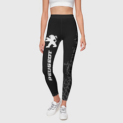 Леггинсы женские Peugeot speed на темном фоне со следами шин: по-ве, цвет: 3D-принт — фото 2