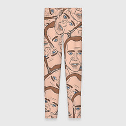 Леггинсы женские Лица Николаса Кейджа, цвет: 3D-принт