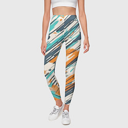 Леггинсы женские Абстракция разноцветная, цвет: 3D-принт — фото 2