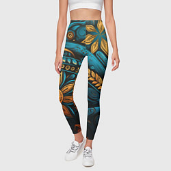 Леггинсы женские Узор с растительными элементами, цвет: 3D-принт — фото 2