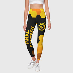 Леггинсы женские Final Fantasy - gold gradient вертикально, цвет: 3D-принт — фото 2