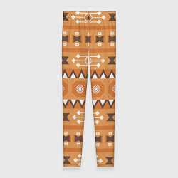 Леггинсы женские Brown tribal geometric, цвет: 3D-принт