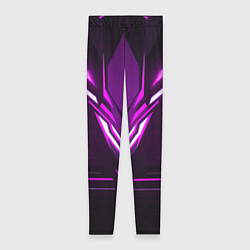 Леггинсы женские Фиолетовые неоновые вставки, цвет: 3D-принт